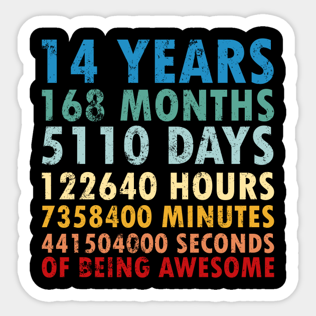 14th Birthday Countdown 14 years of being Awesome / Fourteen Birthday